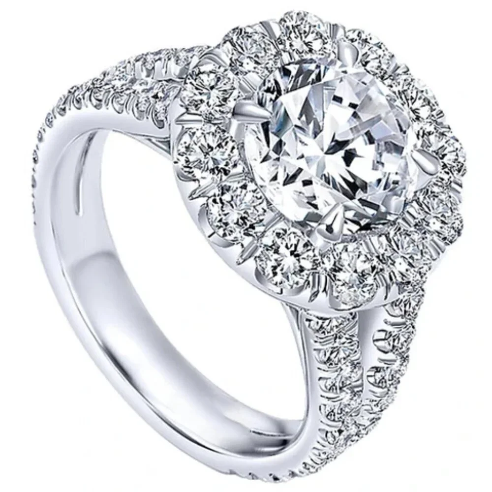 💎Engagement Double Layer Round CZ Bridal Wedding Ring for Women, UNVN12291